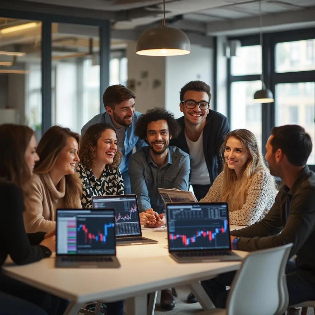 Personnes discutant de finances en groupe en France
